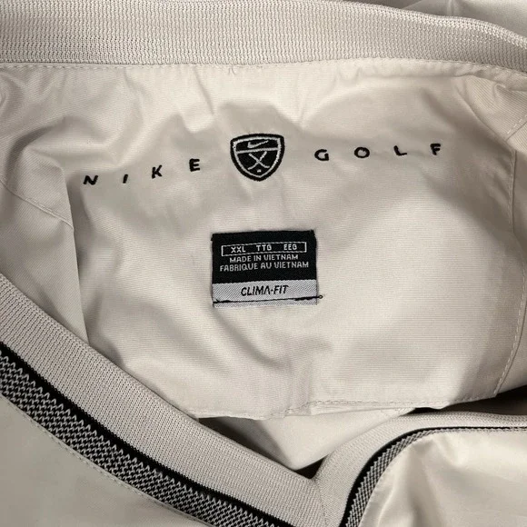Nike Golf Pullover Windbreaker Jacket Clima-Fit Cream V-Neck Size XXL Mens - Picture 7 of 8